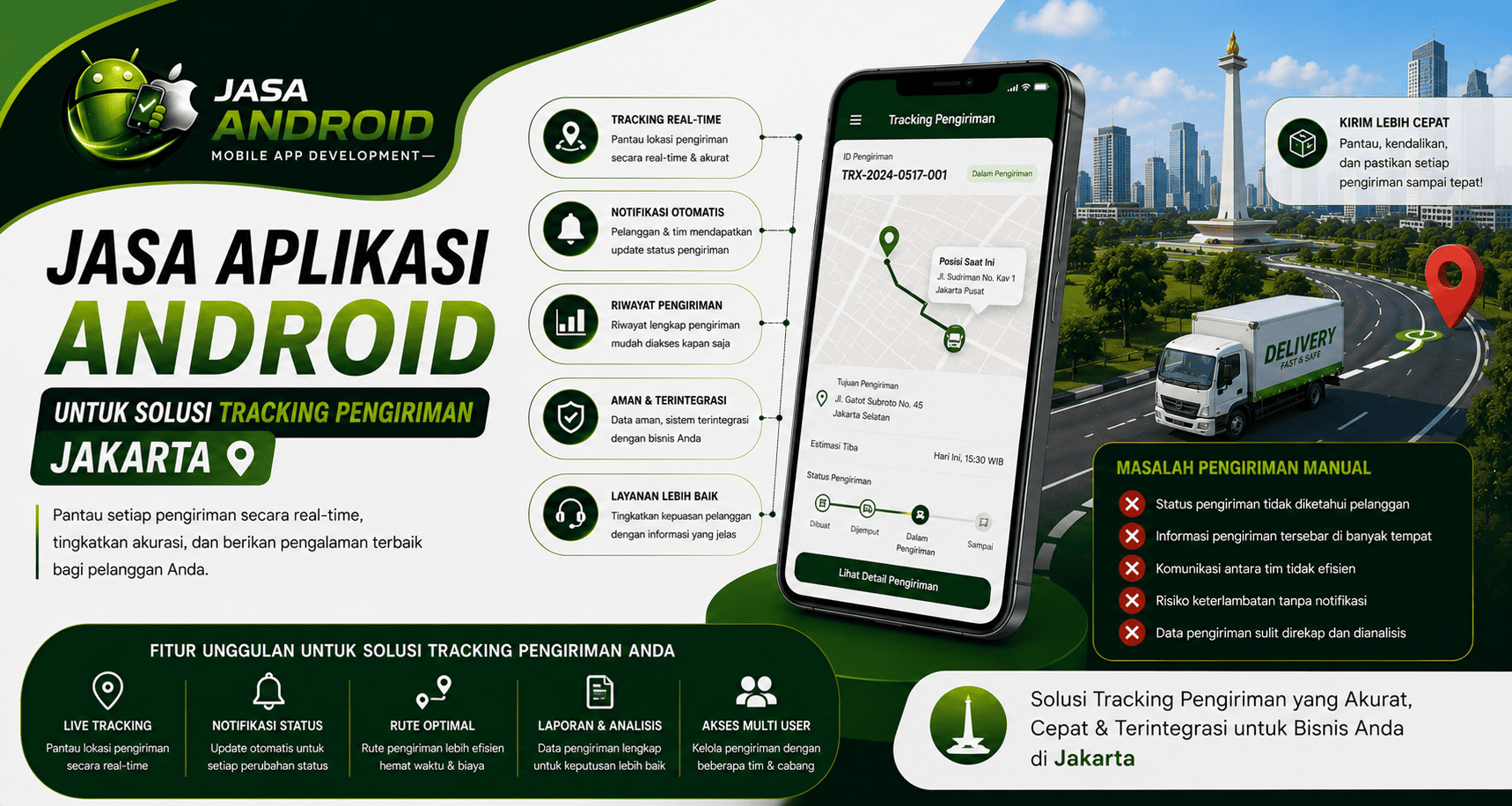 Jasa Aplikasi Android untuk Solusi Tracking Pengiriman Jakarta